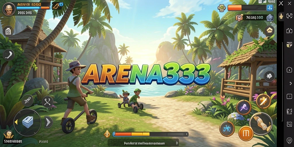 Tampilan gameplay <strong>ARENA333</strong> yang penuh warna dan menawan.