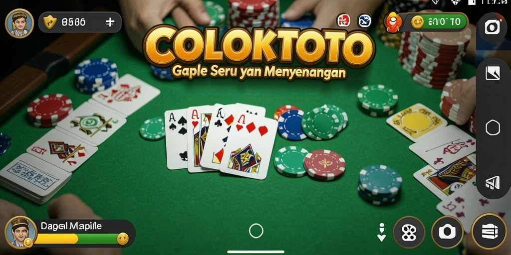 Screenshot utama COLOKTOTO menampilkan gameplay Gaple yang seru.
