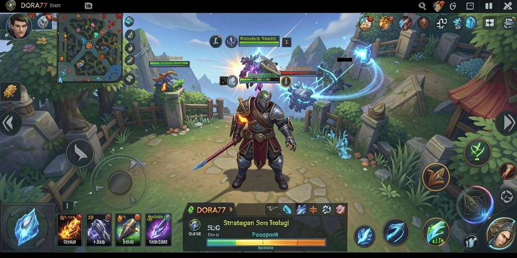 Tampilan gameplay DORA77 menunjukkan aksi taktis yang mendebarkan.