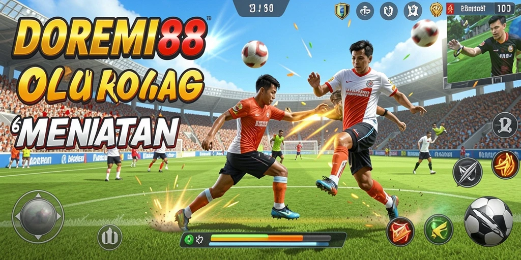 Screenshot DOREMI88 menampilkan aksi olahraga yang penuh semangat.