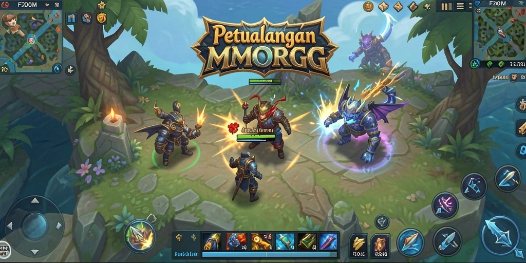 Tangkapan layar utama F200M menunjukkan aksi epik dalam pertarungan multiplayer.