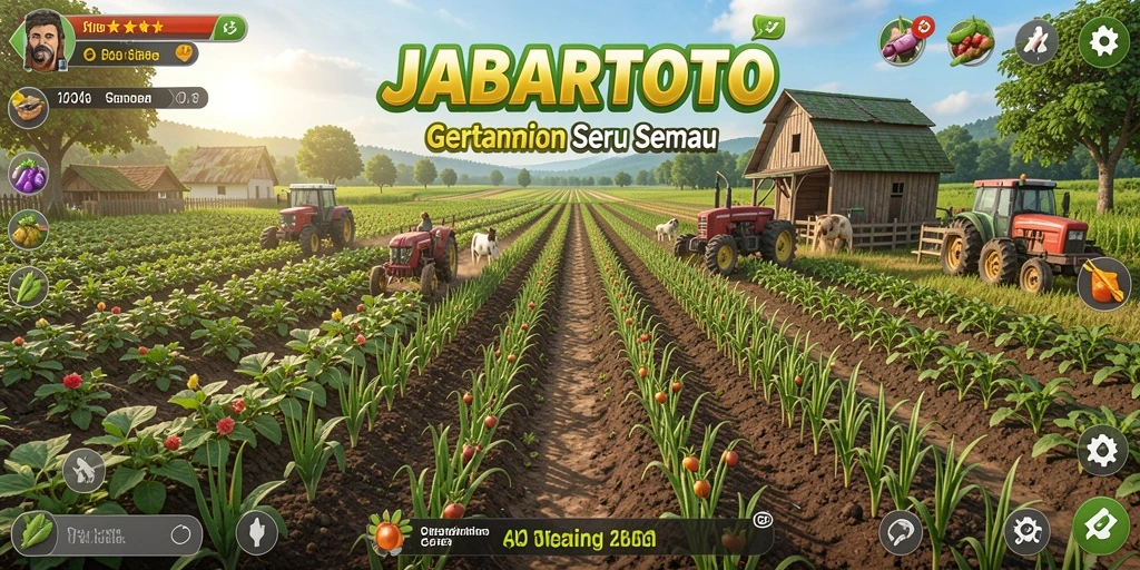 Screenshot gameplay <strong>JABARTOTO</strong> menampilkan aktivitas bertani yang mengasyikkan.