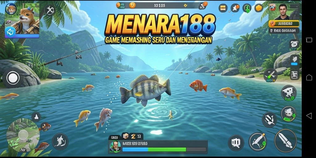 Tampilan gameplay MENARA188 yang menarik saat menangkap ikan.