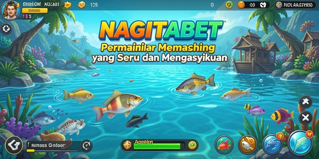 Tampilan gameplay NAGITABET saat memancing ikan yang beragam.
