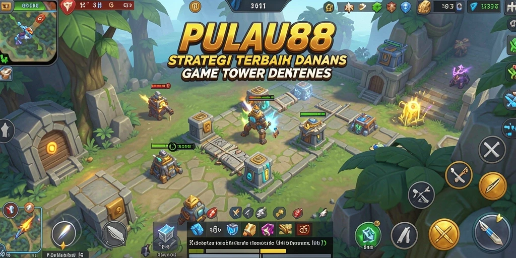 Tampilan screenshot utama PULAU88 yang memperlihatkan strategi Tower Defense.