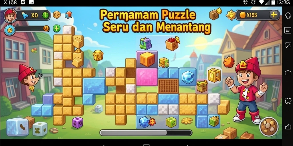 Screenshot gameplay X168 menampilkan teka-teki yang seru dan menantang.