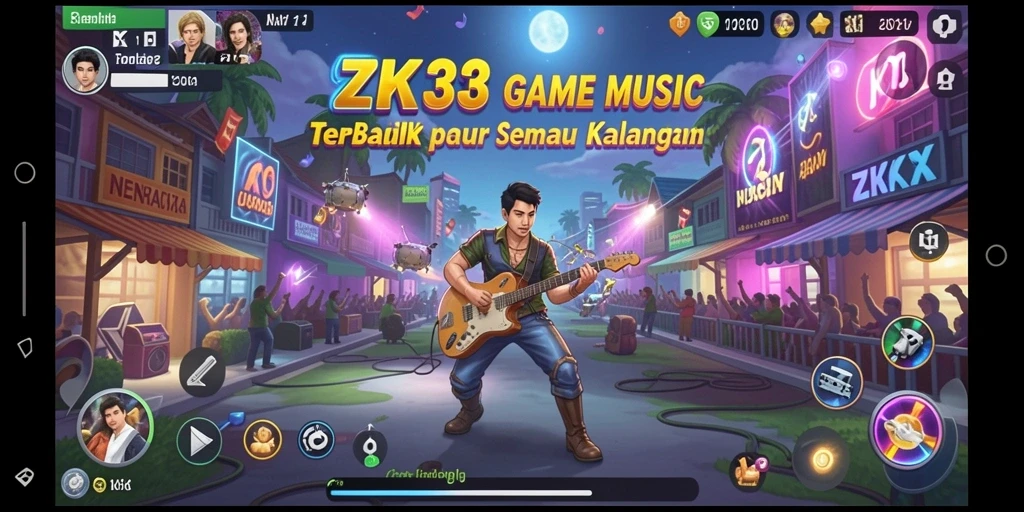 Tampilan menarik dari gameplay ZK3 yang penuh warna dan musik.
